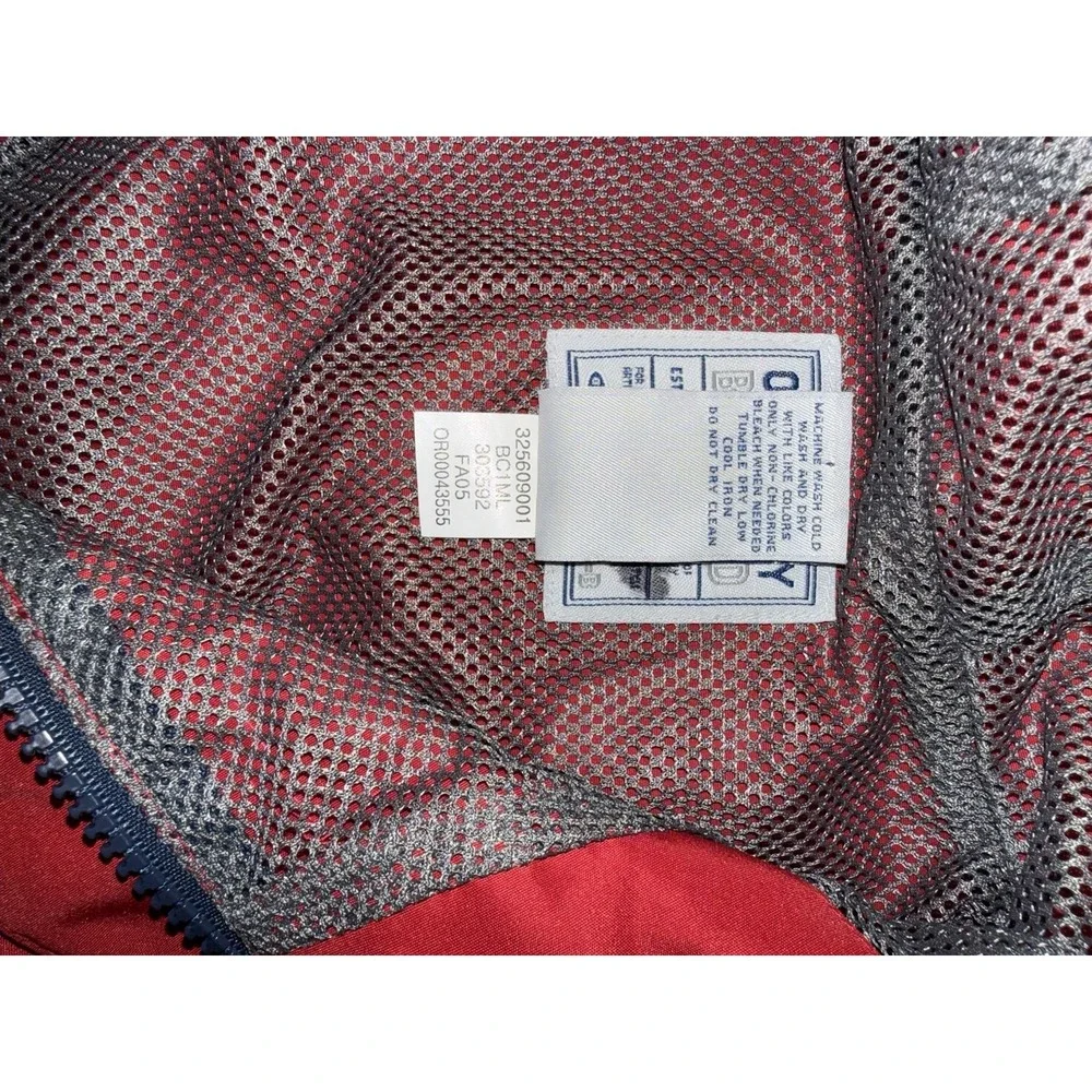 Old Navy Kids Size Large (10/12) Red Navy Blue Colorblock Hooded Windbreaker